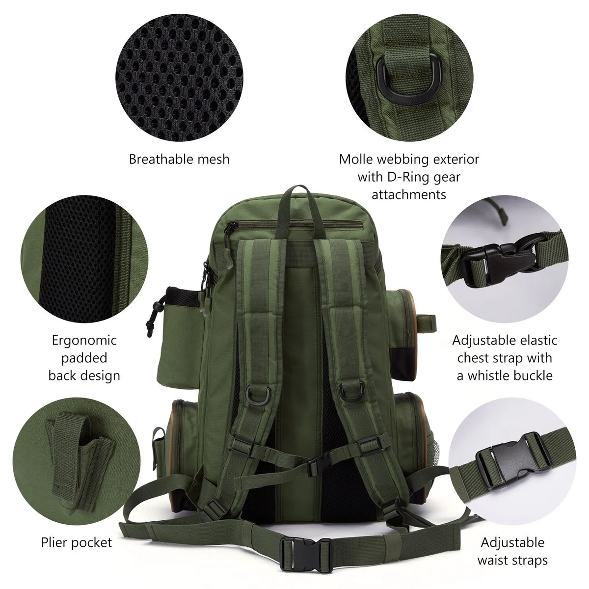 Bassdash Tactical Fishing Backpack – Lightweight & Multifunctional