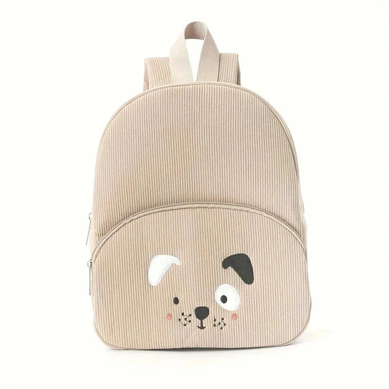 Personalized Bear Kids Backpack | Plush Corduroy School Bag