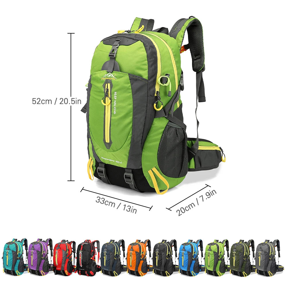 40L Travel Backpack – Water-Resistant Hiking, Camping & Laptop Bag