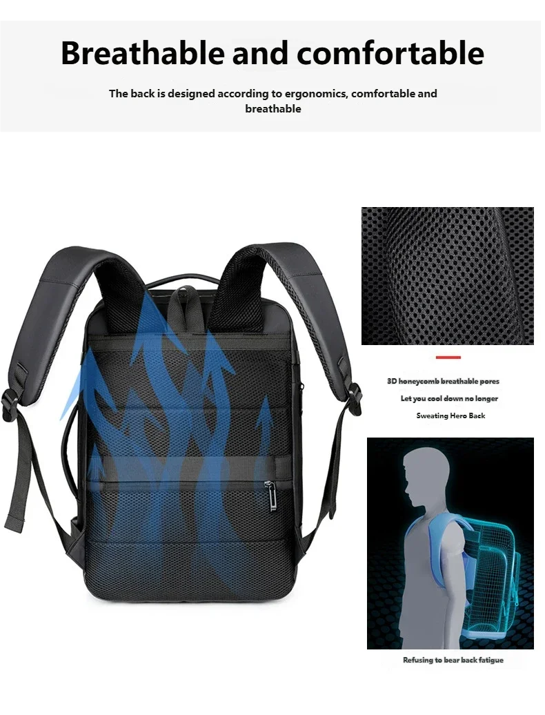 Classic Travel Backpack for Men – Large Capacity, Waterproof & Laptop Compartment