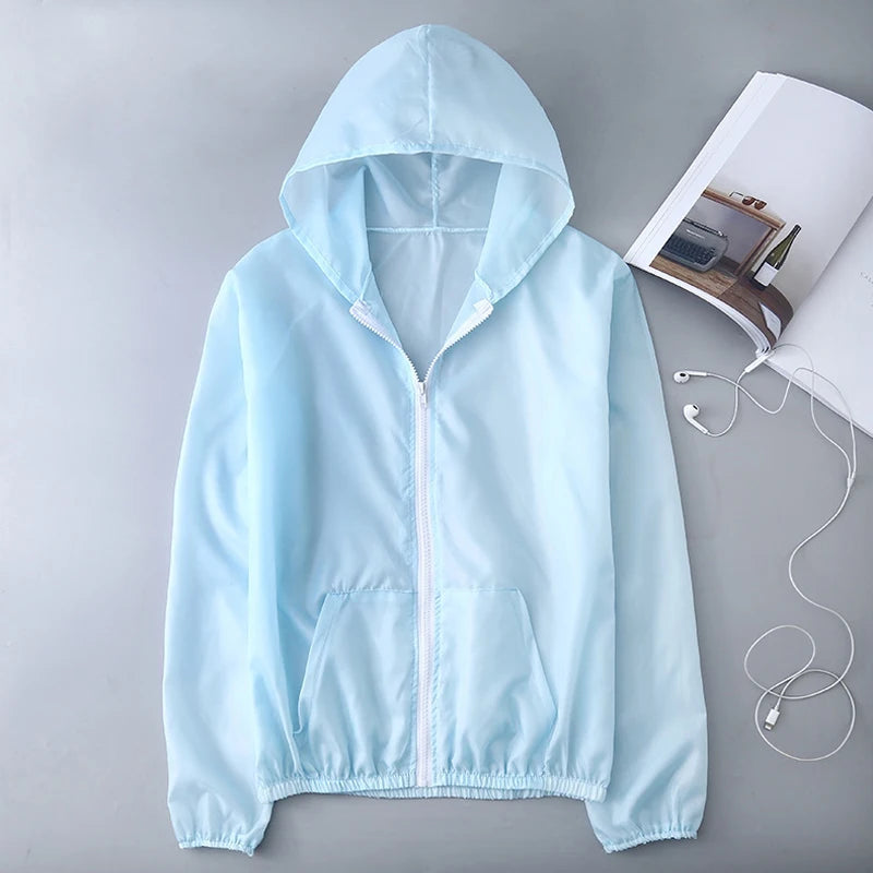 Women's UV Protection Jacket – Quick-Dry Sports Windbreaker for Running & Cycling
