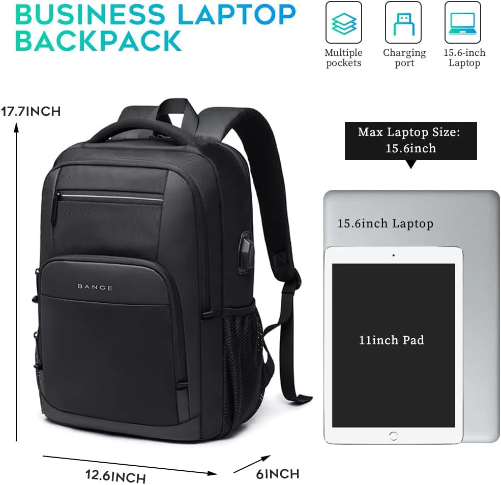 BANGE 15.6" Laptop Backpack – Waterproof Travel & Business Bag