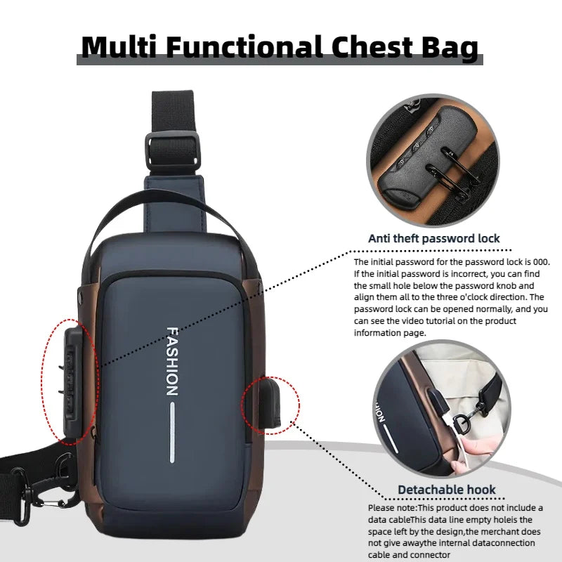 Men's Oxford Sling Bag – Stylish & Durable