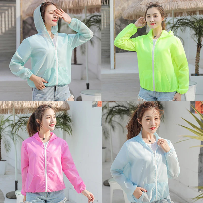 Women's UV Protection Jacket – Quick-Dry Sports Windbreaker for Running & Cycling