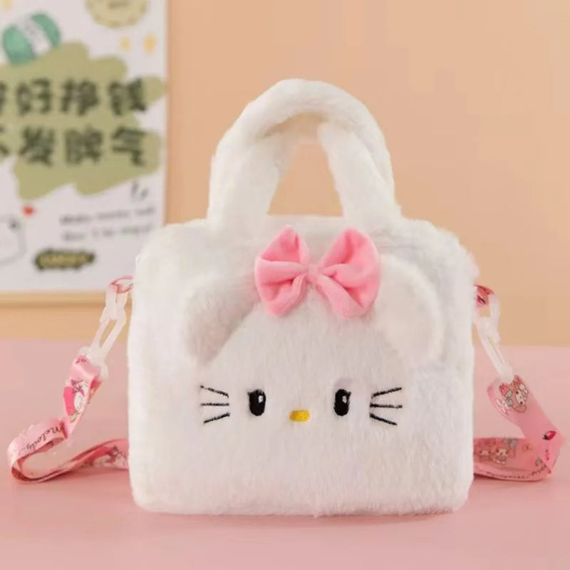 Sanrio Plush Handbag – Kuromi, My Melody & Cinnamoroll Cute Storage Bag