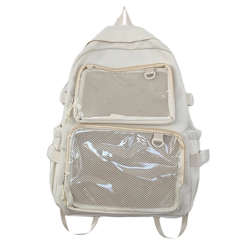 Japanese Style Transparent Ita Backpack – Large Capacity Fashion School Bag
