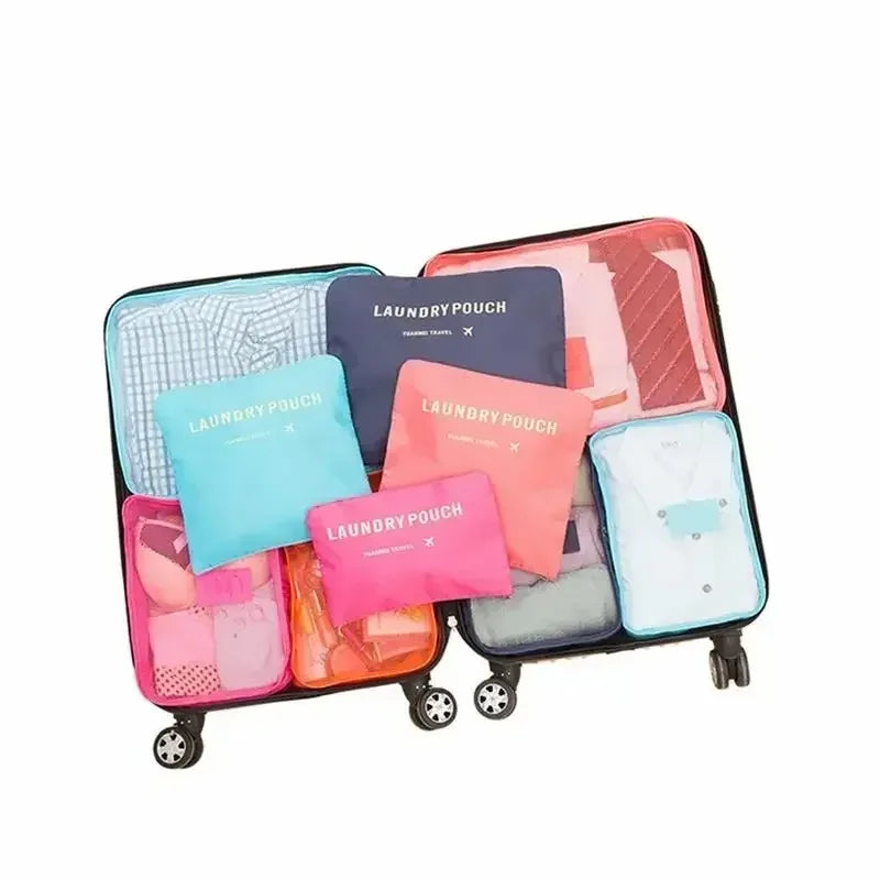 6-Pc Travel Packing Organizers – Foldable Suitcase Storage Bags