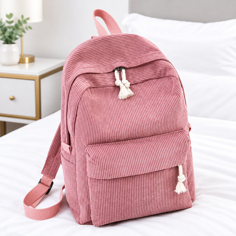 Kids Corduroy Backpack – Personalized Name & Cute School Bag
