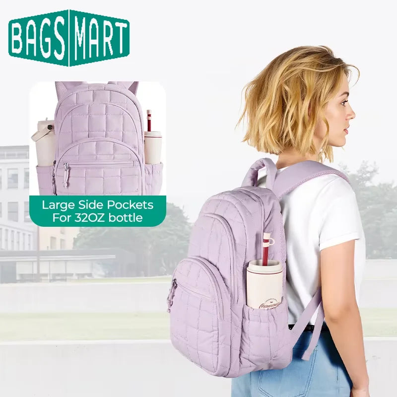 Women’s Quilted Travel Backpack – Stylish Laptop & Everyday Bag