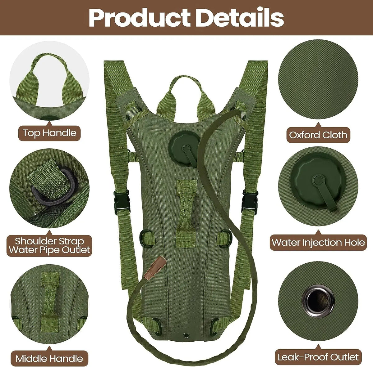 3L Hydration Backpack – Waterproof Nylon for Hiking & Cycling