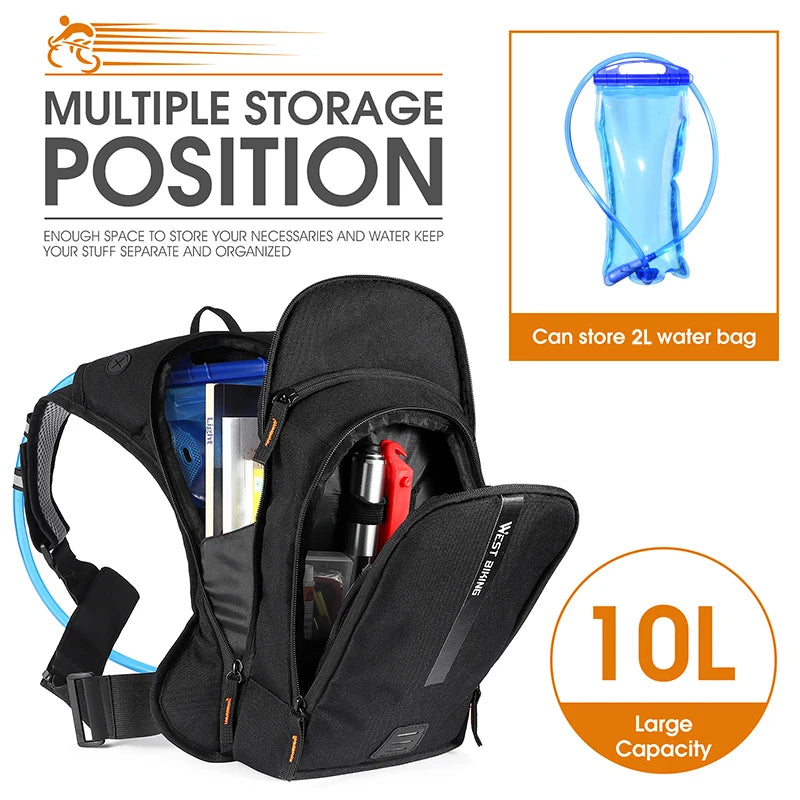 WEST BIKING 10L Ultralight Cycling Backpack – MTB, Hiking & Outdoor Bag
