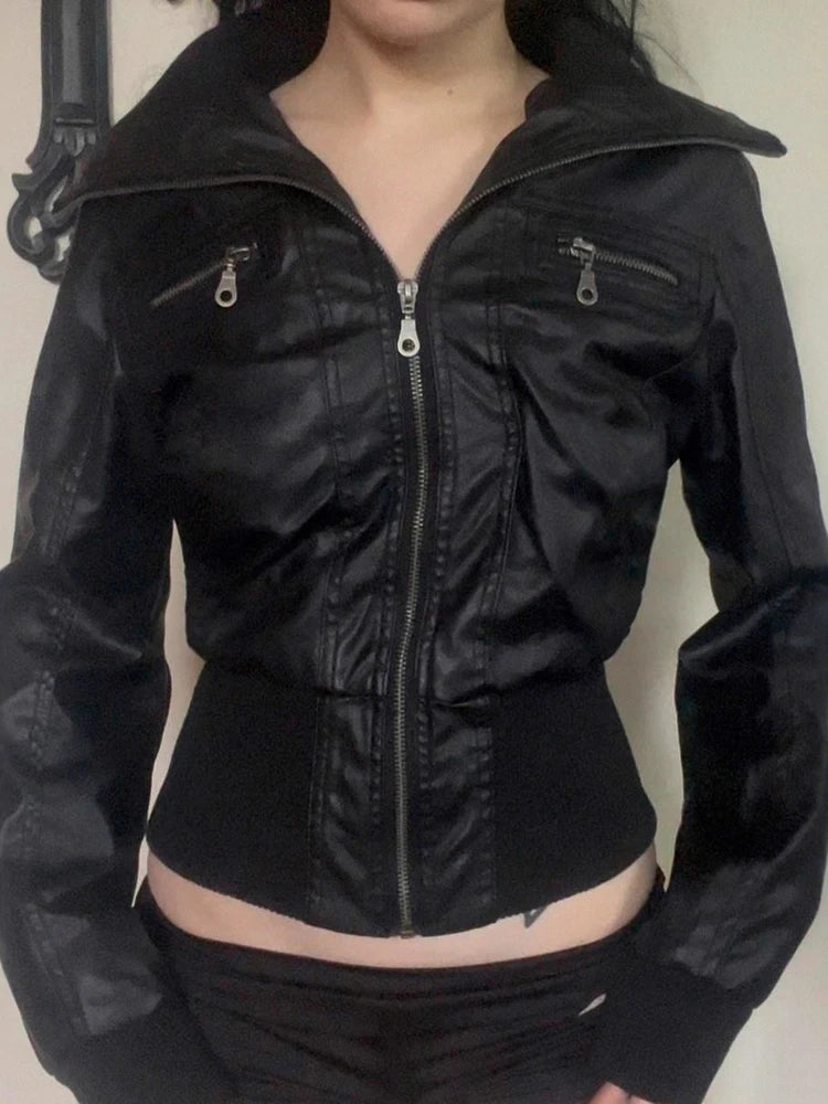 AltGoth PU Leather Jacket – Vintage Grunge, Emo & Harajuku Streetwear