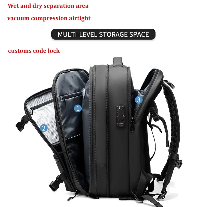 17" Expandable Travel Backpack for Men – Large Capacity Laptop & Business Backpack