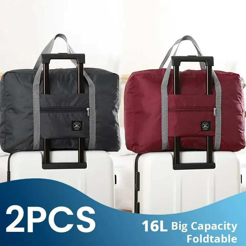 2-Pack Foldable Travel Duffel Bags – Large & Versatile