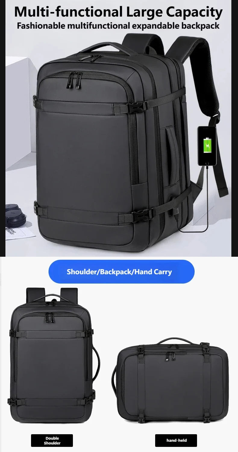 Classic Travel Backpack for Men – Large Capacity, Waterproof & Laptop Compartment