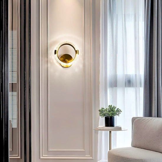 Arandela de Luxo Cristal Circular luzes Conceito 