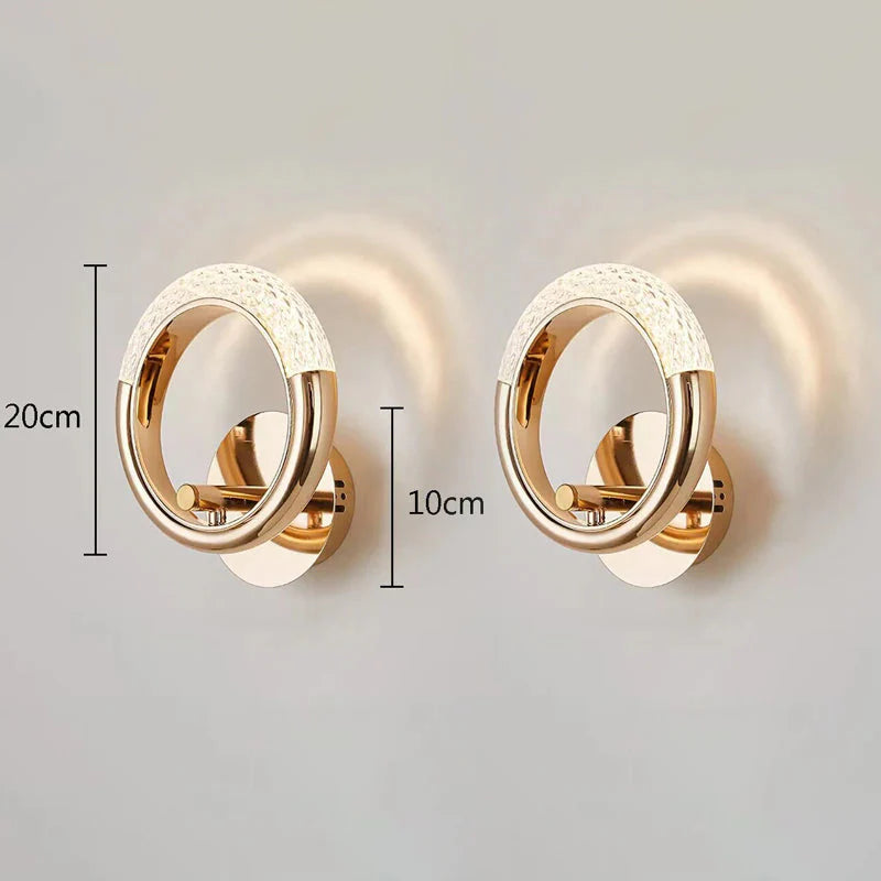 Arandela de Luxo Cristal Circular luzes Conceito Modelo 02 02 Unidades Luz Quente