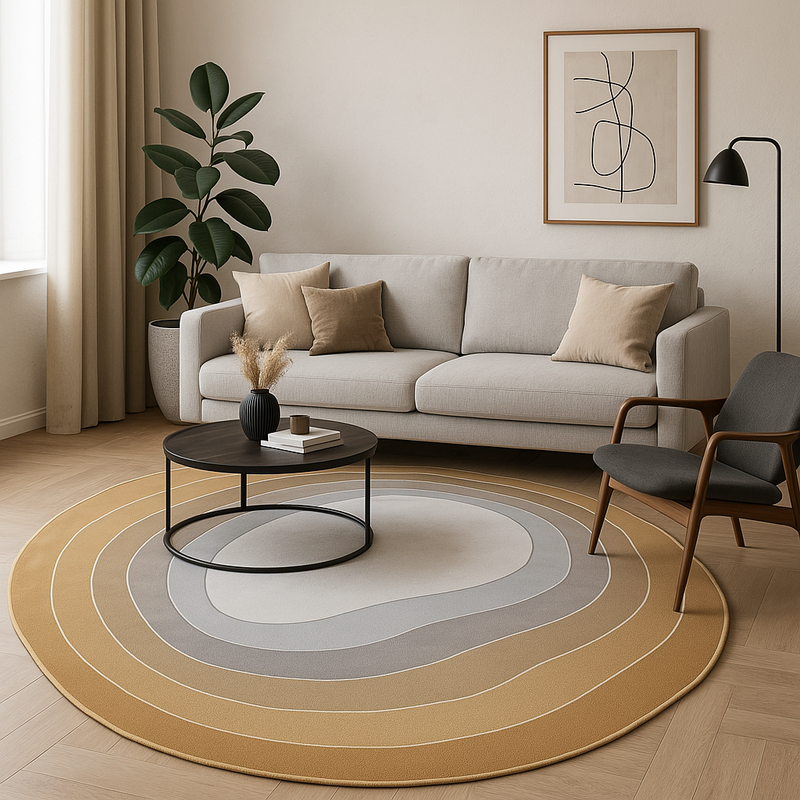 Modern Abstract Organic Rug – Desert Living Room & Bedroom Decor
