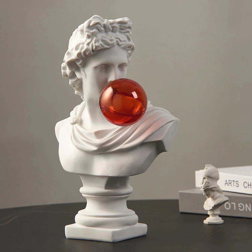 Escultura Chiclete Criativa Grega de David por Michelangelo Conceito Apollo 