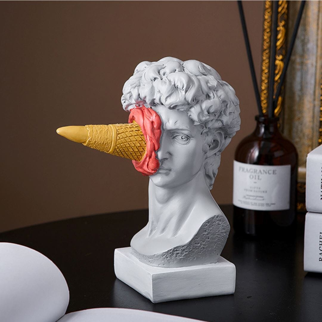 Escultura Criativa de David Sorvete Conceito Rosa 