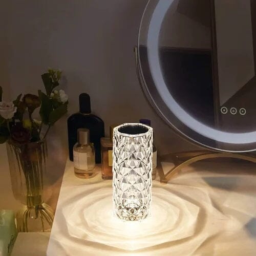 Crystal Touch LED Table Lamp – 16 Colours Wireless Rechargeable