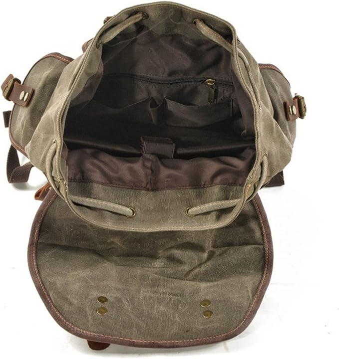 Vintage Men’s Canvas Backpack – Large Capacity for Travel and Outdoor Activities