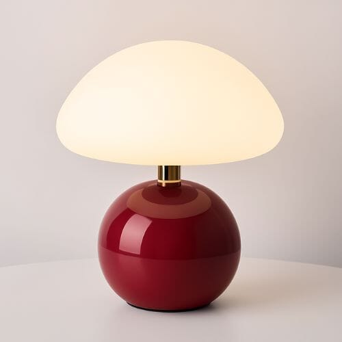 Luminária Abajur de Mesa Cogumelo Abajur - 0026 Conceito Marsala 