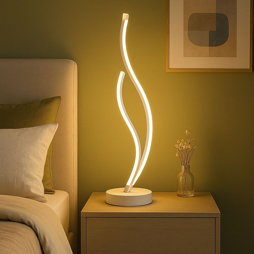 Luminária Abajur de Mesa Espiral Ivar em Led 50cm Abajur - 0009 Conceito Quente 