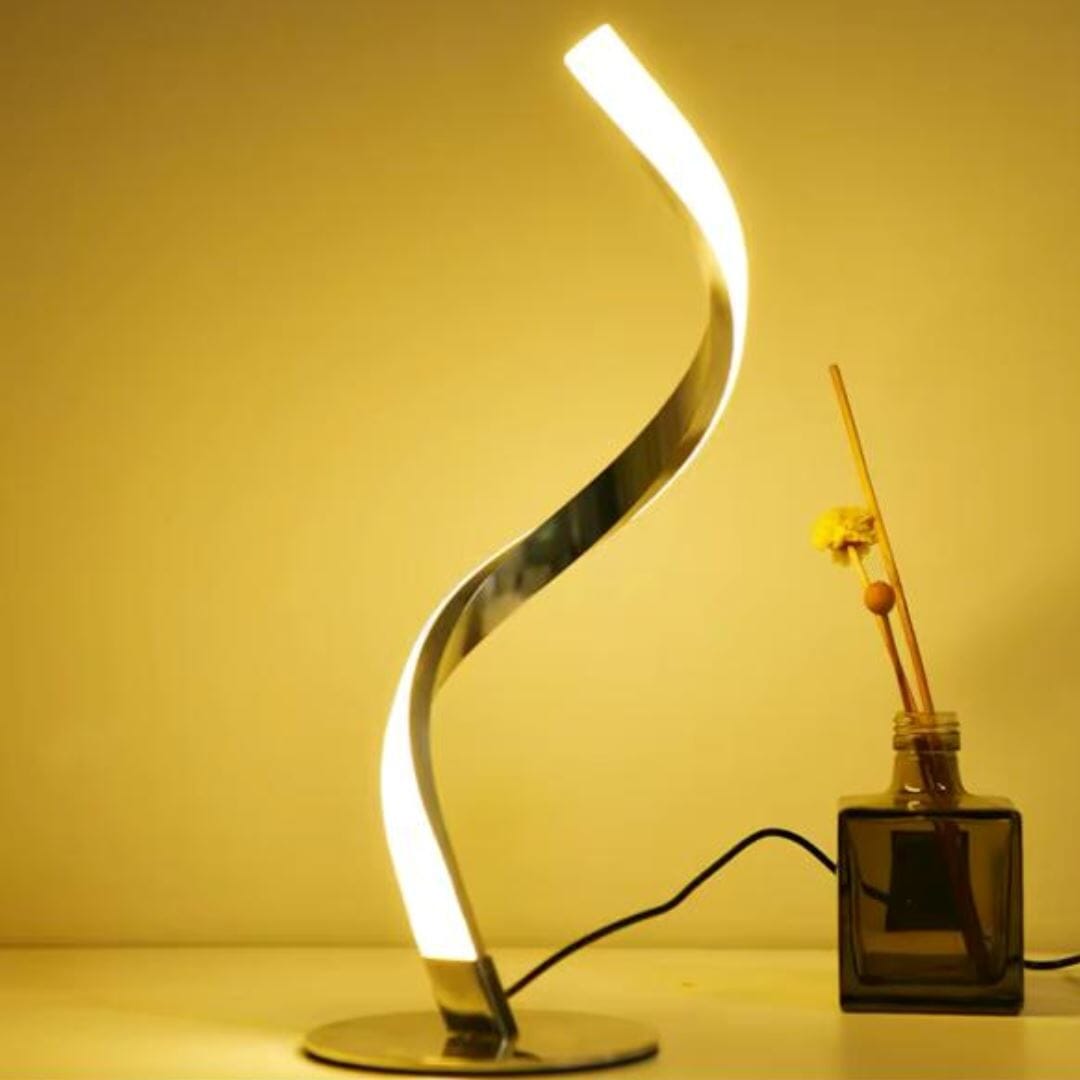 Luminária Abajur de Mesa Espiral Ivar II em Led 34cm Abajur - 0023 Conceito Quente 