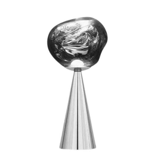 Luminária Abajur de Mesa Luxuoso Lava Macaron Conceito Prata 