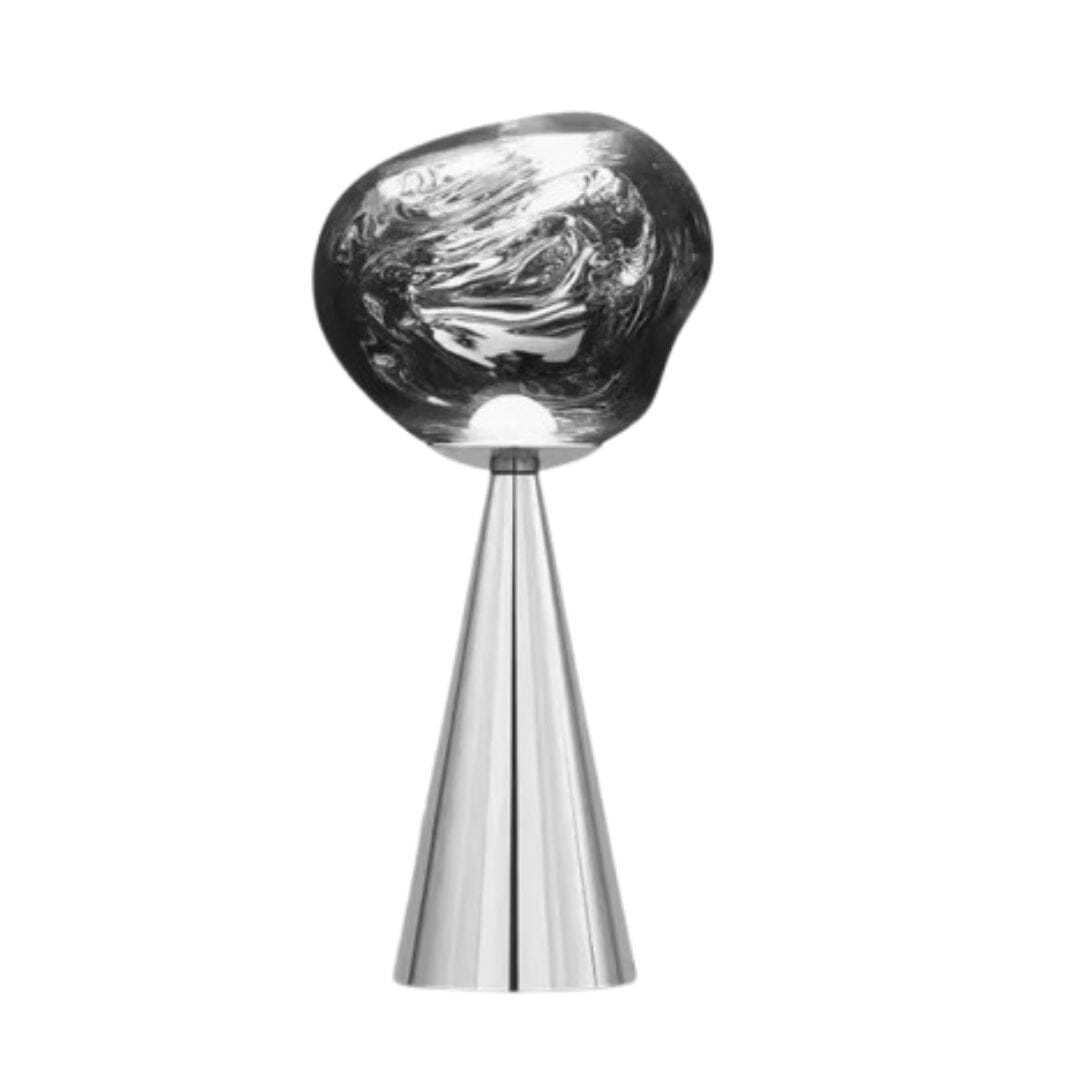 Luminária Abajur de Mesa Luxuoso Lava Macaron Conceito Prata 