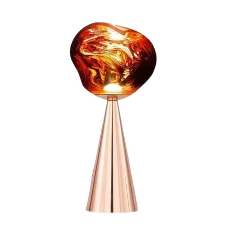 Luminária Abajur de Mesa Luxuoso Lava Macaron Conceito Rose Gold 