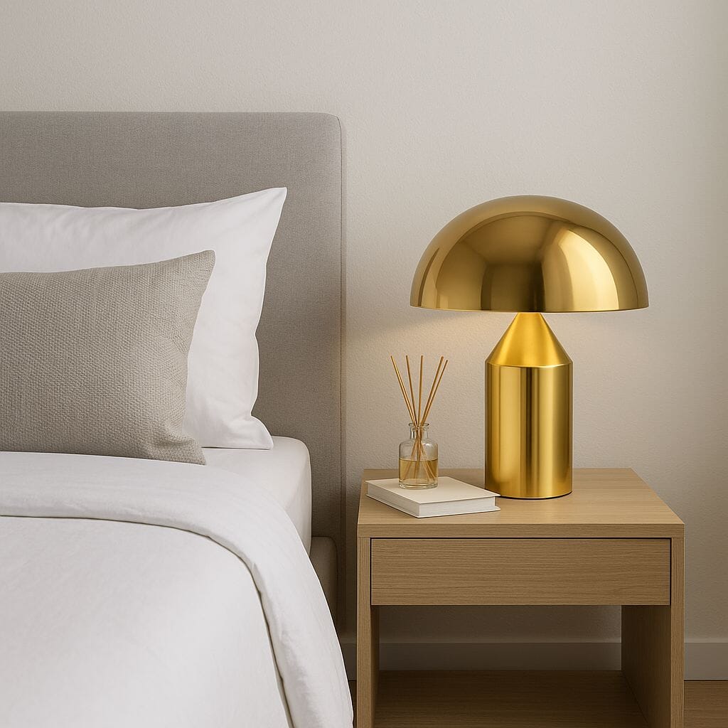 Luminária Abajur de Mesa Ultra Mush 25x38cm Abajur - 0035 Conceito Dourado 