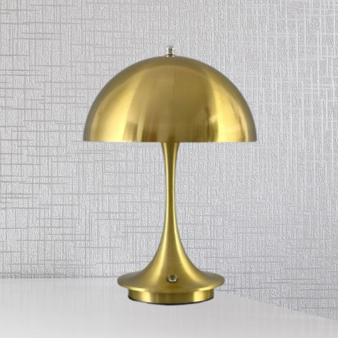 Luminária Abajur de Mesa Vintage Touch LED sem Fio - Cores Premium Conceito Dourado 
