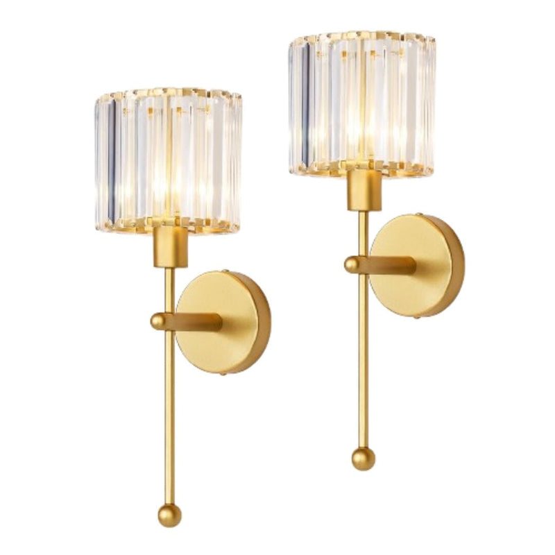 Luminária Arandela de Parede Clássica em Cristal K9 36cm Conceito 02 Unidades 