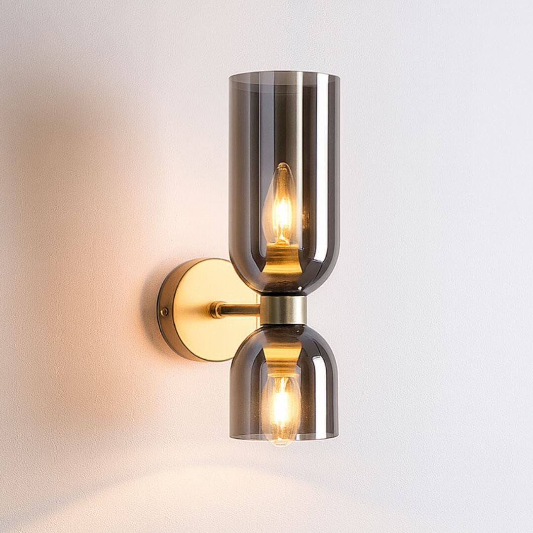 Luminária Arandela de Parede Douratto Conceito Dourado e Cinza 