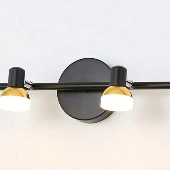 Luminária Articulada Trilho Montana (2 holofotes) Arandela 0036 Conceito Preto Luz Fria 