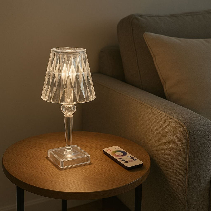 Luminária Vintage Cristal Touch de Mesa em Led - 16 Cores e Controle Remoto Conceito 