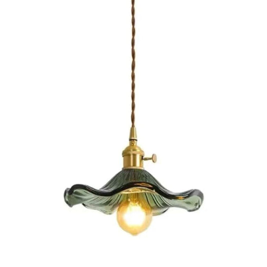 Lustre Pendente de Luxo Floral Vintage Retrô Pendente - 0044 YuDome Verde 