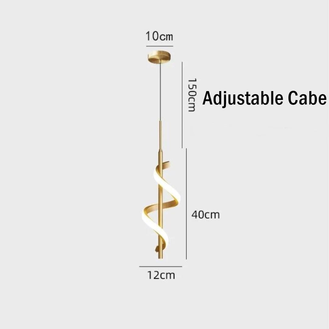 Gold Spiral LED Pendant Light