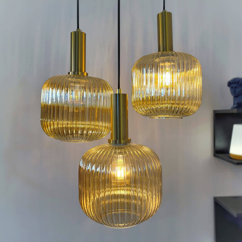 Retro Amber Glass Luxury Pendant Light