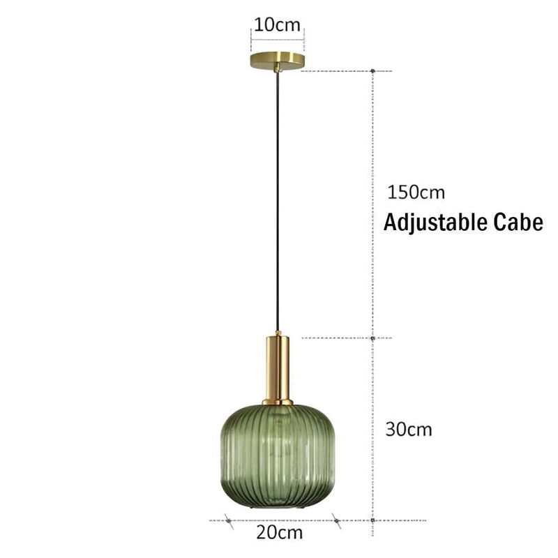 Luxurious Retro Green Glass Pendant Light