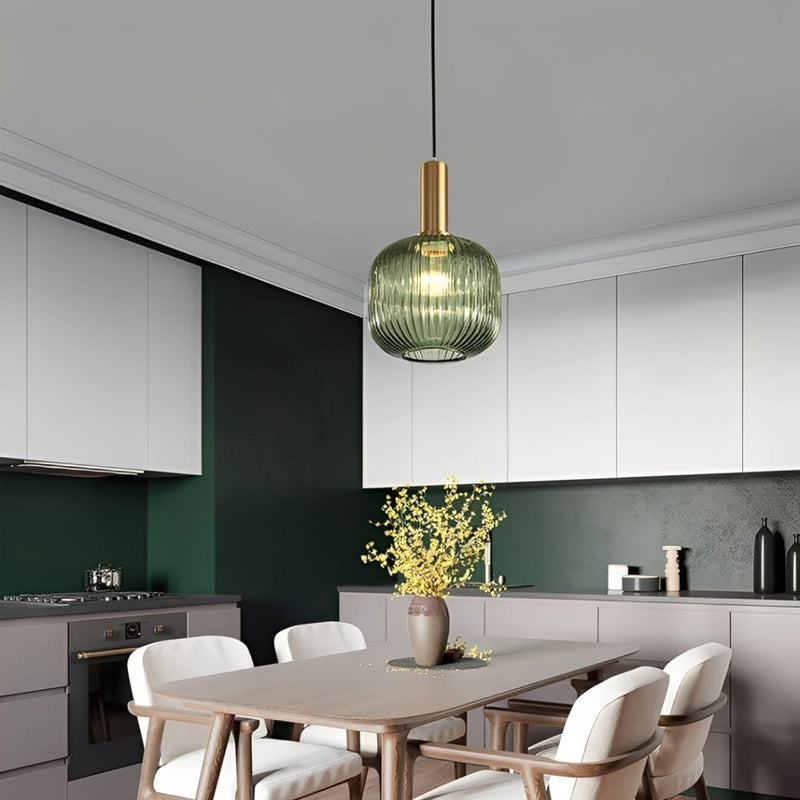 Luxurious Retro Green Glass Pendant Light