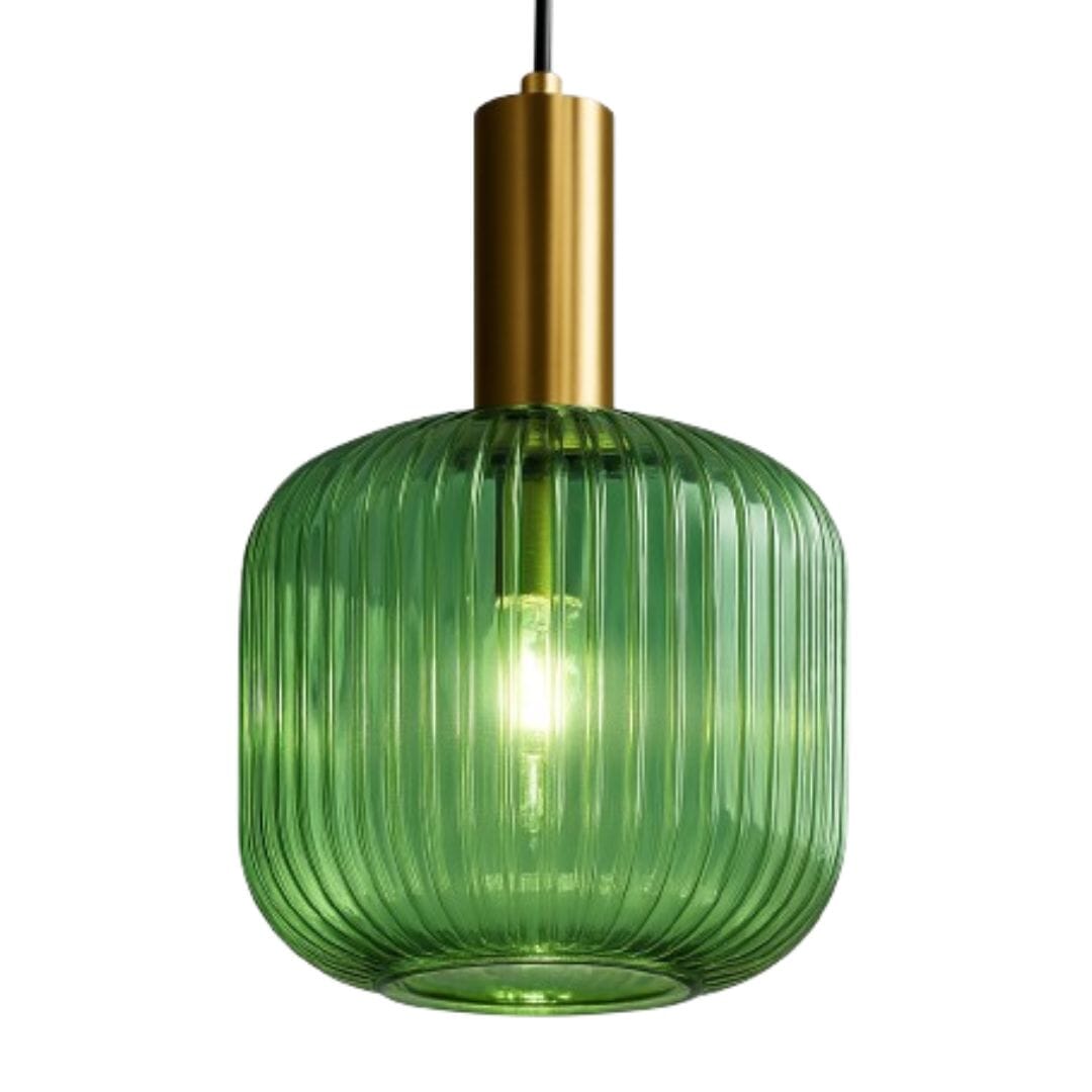 Lustre Pendente Luxuoso Retrô Glass Green Conceito 
