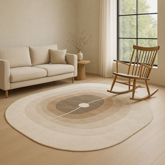 Tapete Decorativo Orgânico Abstrato Irregular para Sala - Areia Tapete - 0008 Conceito 80x120cm 