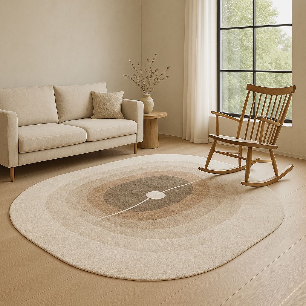 Tapete Decorativo Orgânico Abstrato Irregular para Sala - Areia Tapete - 0008 Conceito 80x120cm 