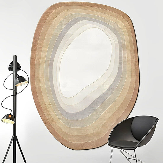 Tapete Decorativo Orgânico Abstrato Irregular para Sala - Desert Tapete - 0012 Conceito 