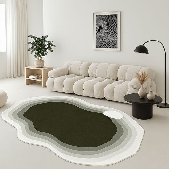 Tapete Decorativo Orgânico Abstrato Irregular para Sala - Glory Tones Tapete - 0015 Conceito 80x160cm 