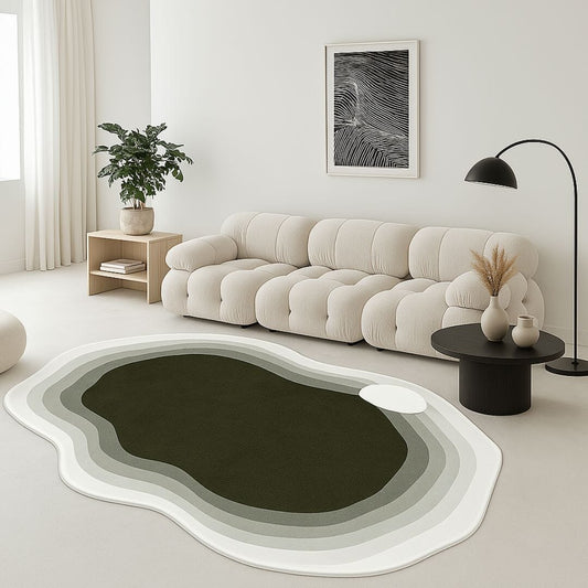 Tapete Decorativo Orgânico Abstrato Irregular para Sala - Glory Tones Tapete - 0015 Conceito 80x160cm 