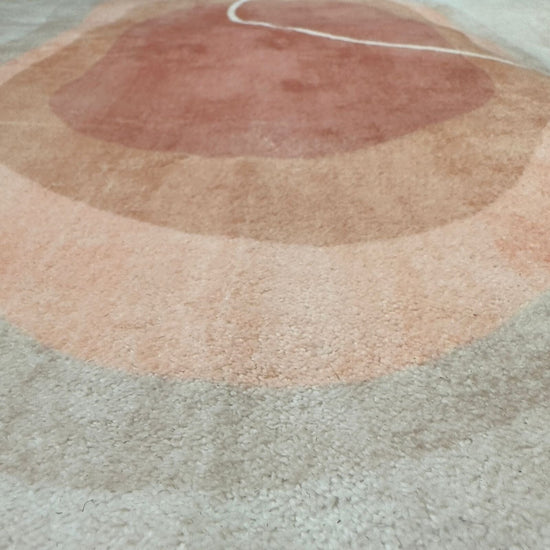 Tapete Decorativo Orgânico Abstrato Irregular para Sala - Laranja Areia Tapete - 0016 Conceito 